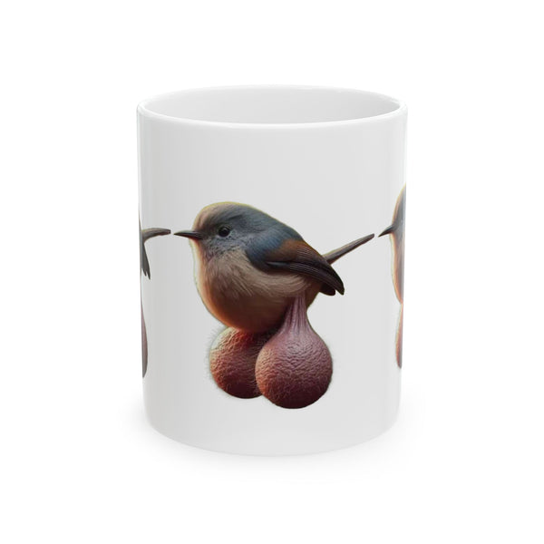 Bird with Acorns Mug — Cute Woodland Bird Coffee Cup (11oz & 15oz)