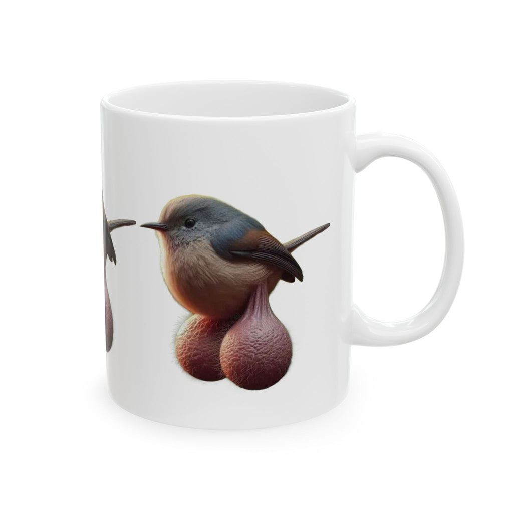 Bird with Acorns Mug — Cute Woodland Bird Coffee Cup (11oz & 15oz)